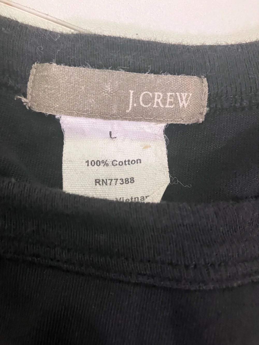 J. Crew Black Cotton T Shirt Size Large